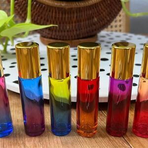 Glass Roller Bottles Stainless Ball Gradient Set Of 6 Ombre Glass Bottles
